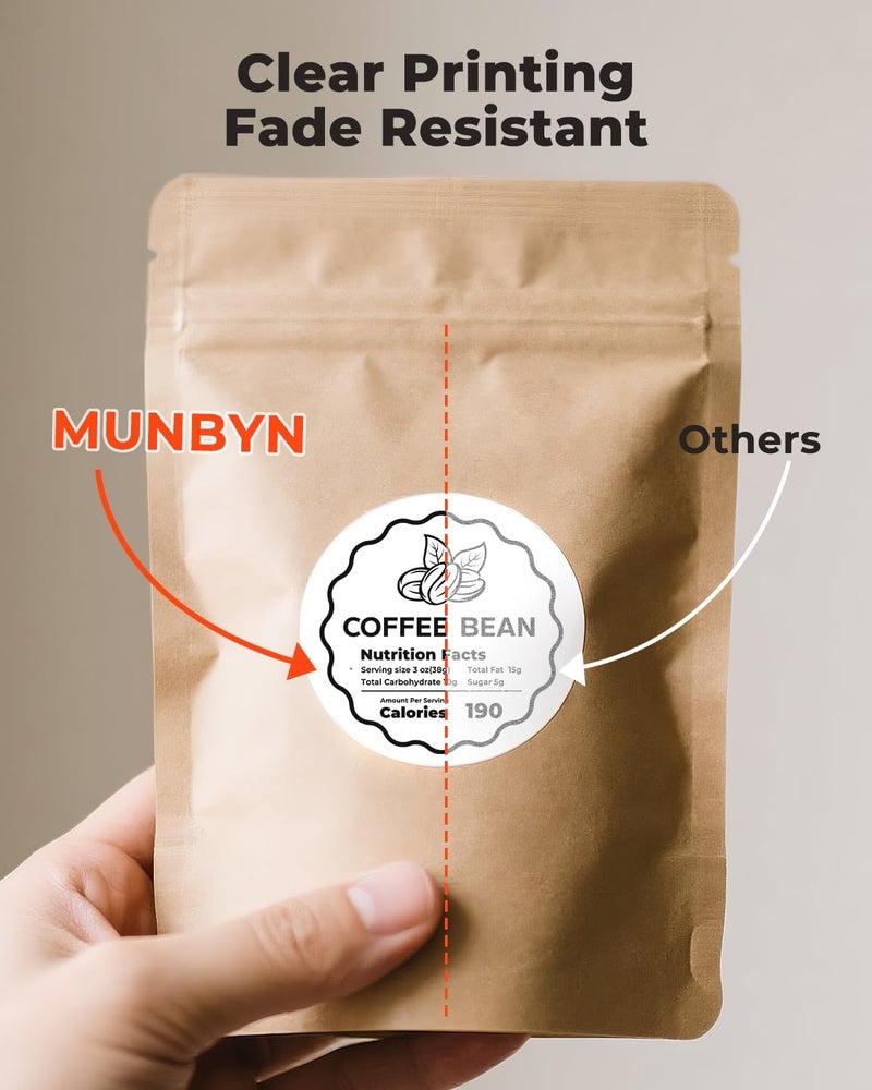 MUNBYN 2 Inch Circle Thermal Sticker Labels, Self-Adhesive Round Direct Thermal Labels for Small Business, 150 Sheets/1 Roll - Image 5